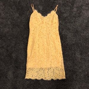 Bright yellow lace dress